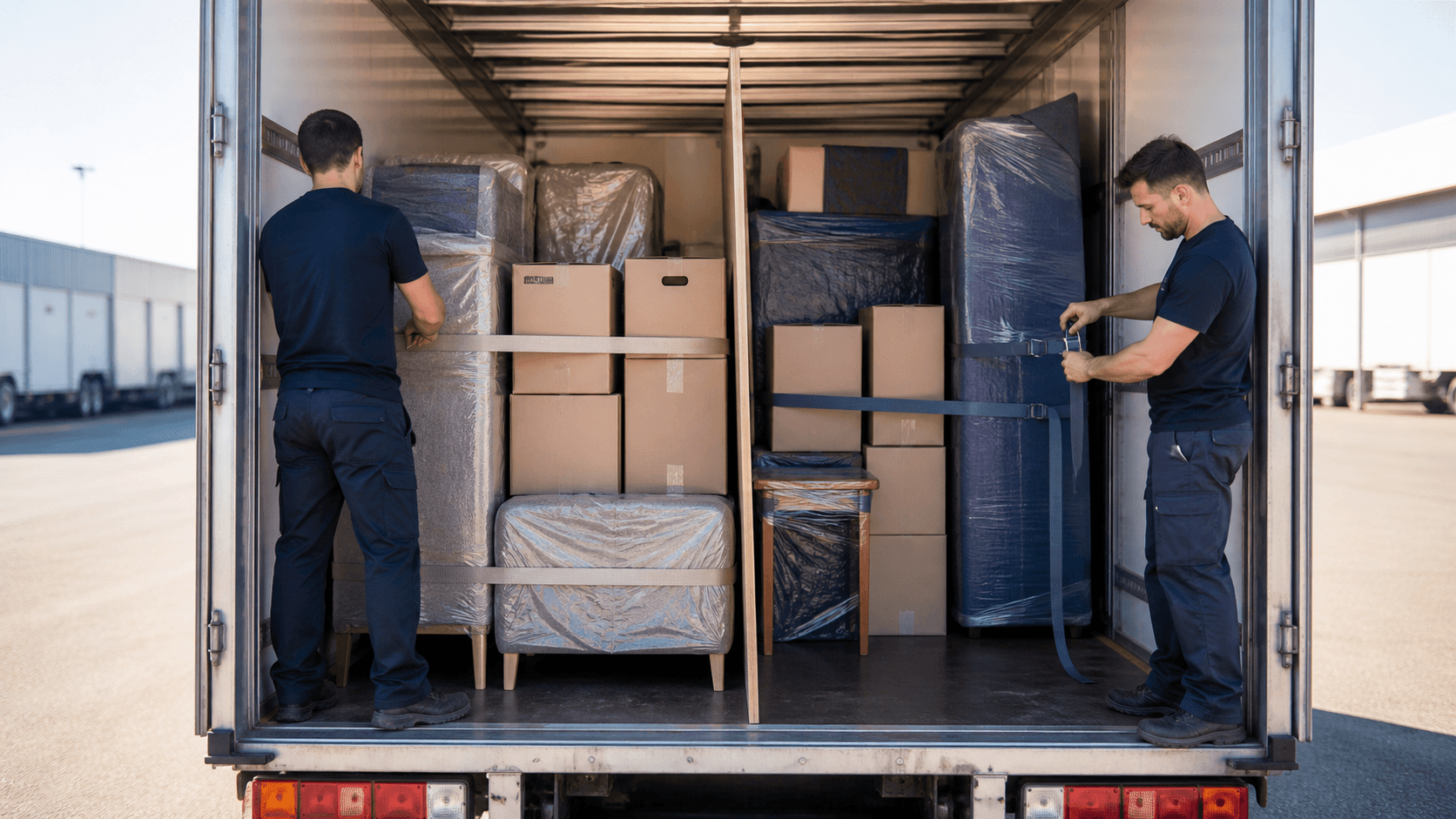 Camion chargé pour un déménagement en groupage économique